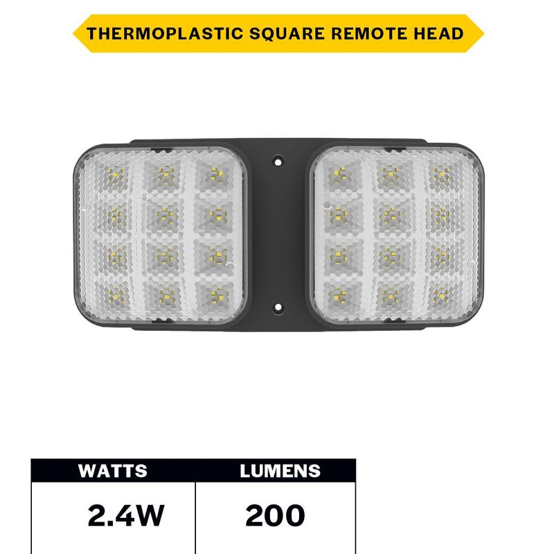 Emergence LED Double Remote Head Square Indoor Black, 2.4W, 3.6-15VDC Input
