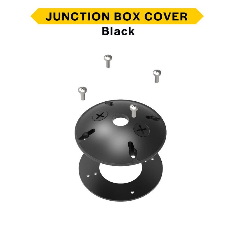 Junction Box Cover Black with EPDM form 2 Plugs 4 Screws for J-Box MBUL-JB-BL