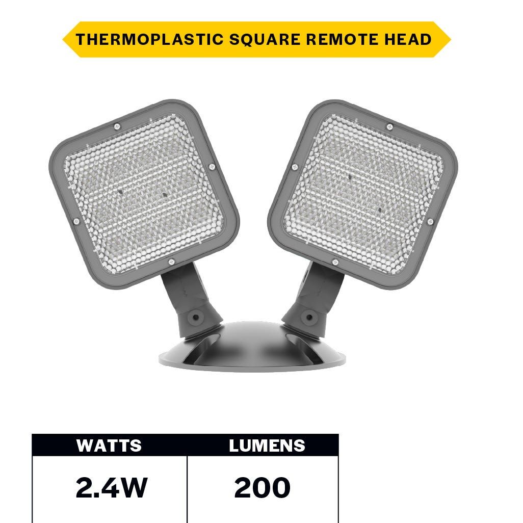 Emergence LED Double Remote Head Square Outdoor Gray, 2.4W, 3.6-15VDC Input