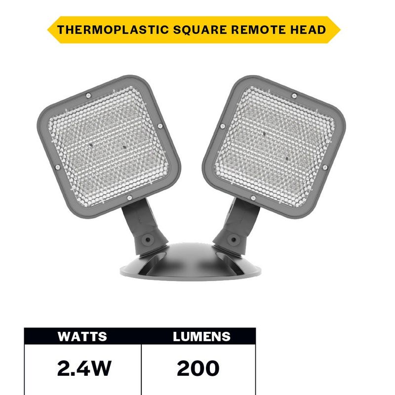 Emergence LED Double Remote Head Square Outdoor Gray, 2.4W, 3.6-15VDC Input