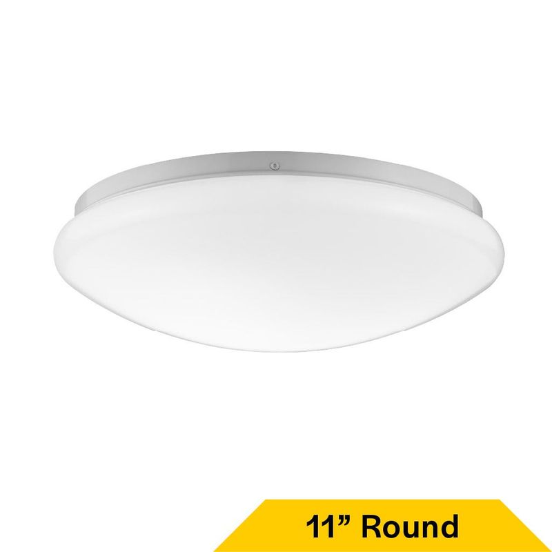 Flush Mount White Mushroom 11 Flush Mount White Mushroom 11" Selectable CCT 27/30/35/40/50K 15W 1250LM 120V TRIAC Dimming Plastic Lens