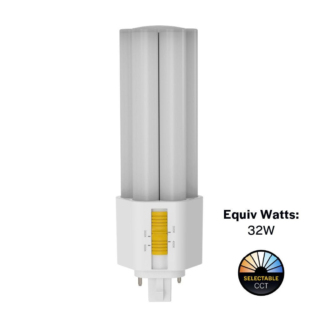 LED Triple Tube Omni-Directional Plug-In Lamp GX24D 2-Pin Base 3000K-3500K-4000K-5000K 15 Watt (32W Equivalent) Ballast Bypass Type B, Non-Dimmable