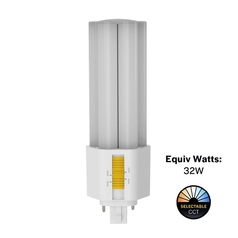 LED Triple Tube Omni-Directional Plug-In Lamp GX24D 2-Pin Base 3000K-3500K-4000K-5000K 15 Watt (32W Equivalent) Ballast Bypass Type B, Non-Dimmable LED Triple Tube Omni-Directional Plug-In Lamp GX24D 2-Pin Base 3000K-3500K-4000K-5000K 15 Watt (32W Equivalent) Ballast Bypass Type B, Non-Dimmable