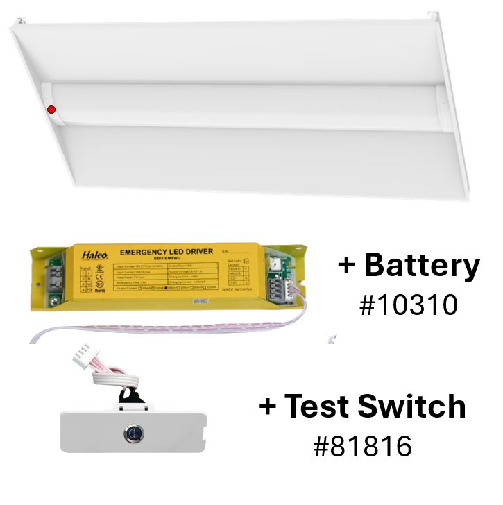 LED 2X4 Center Basket Troffer Controls Ready 3.5mm Receptacle Lumen & Color Selectable With 90 Min Emergency Battery Backup & Test Switch LED 2X4 Center Basket Troffer Controls Ready 3.5mm Receptacle Lumen & Color Selectable With 90 Min Emergency Battery Backup & Test Switch