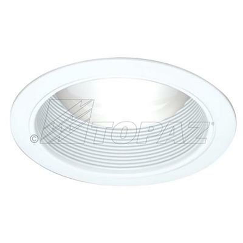 Topaz 6in Can Trim White Baffle Reflector with White Ring Uses BR/PAR30 Lamps or LED Equiv Topaz 6in Can Trim White Baffle Reflector with White Ring Uses BR/PAR30 Lamps or LED Equiv