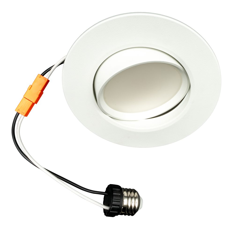 Topaz LED Performance Gimbal Retrofit Downlight 4in 6.5W 5-Color Select Smooth Trim Polyamide Plastic 585lm Dimmable