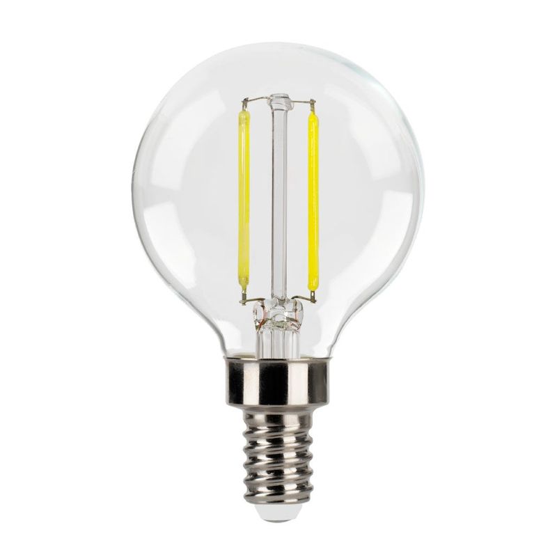 LED Filament Globe G16.5 Bulb Candelabra (E12) Base 5000K 2.7W 250 Lumens (25W Equiv) Clear Dimmable T20 Gen-4