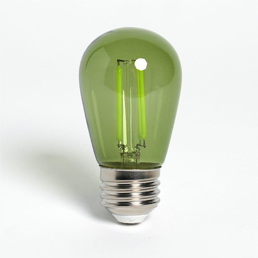 LED Filament Sign S14 Green Bulb Medium (E26) Base 5W 200 Lumens Green Dimmable Gen-4 LED Filament Sign S14 Green Bulb Medium (E26) Base 5W 200 Lumens Green Dimmable Gen-4