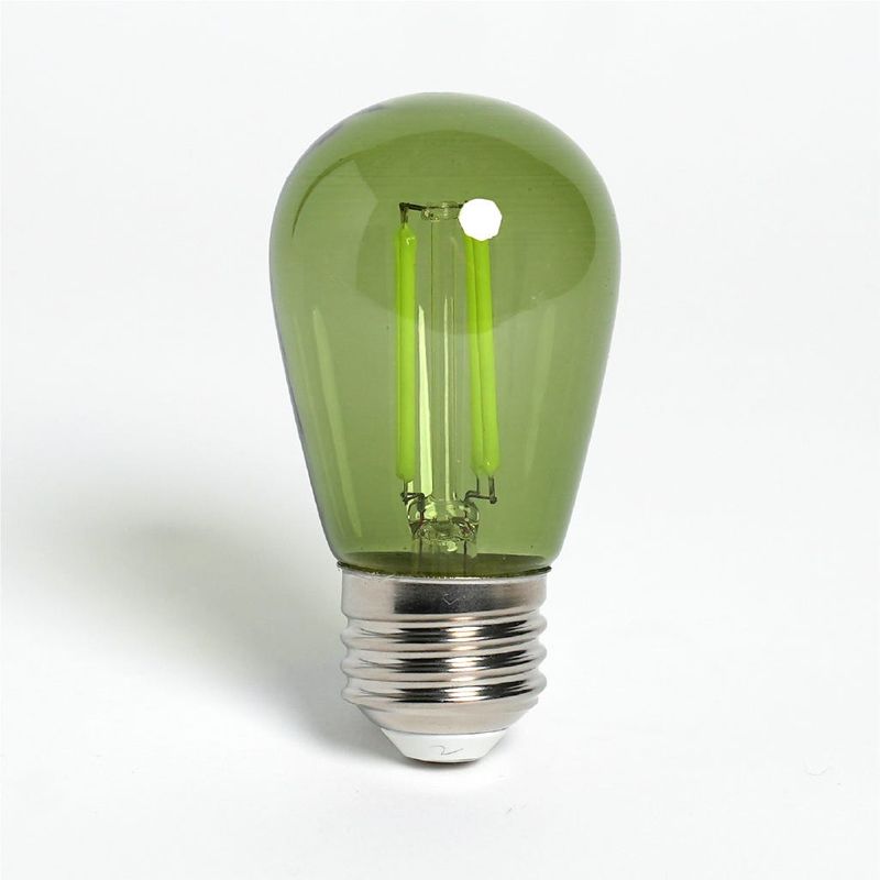 LED Filament Sign S14 Green Bulb Medium (E26) Base 5W 200 Lumens Green Dimmable Gen-4