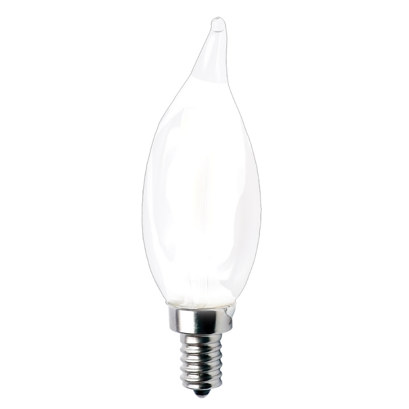 LED Chandelier (CA10) Filament Bulb Frosted Candelabra (E12) Base 120V 300 Lumen 15000 hours 82 CRI Dimmable