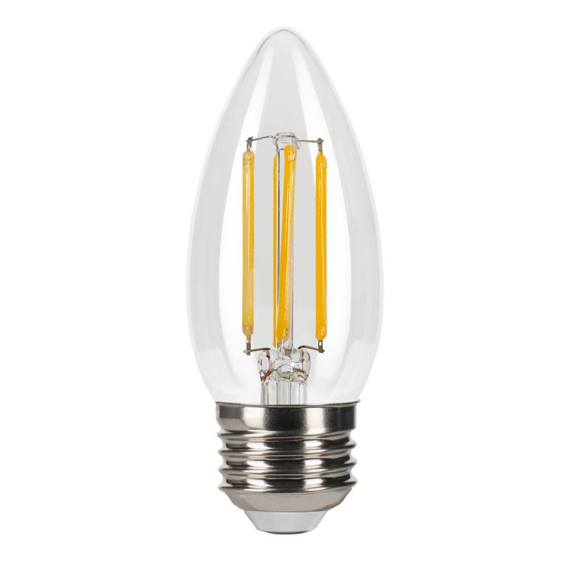LED Filament Bullet B11 Bulb Medium (E26) Base 2700K 3-Step Built In Dimming 80/300/500Lum (1.5/3/5W) (60W Equiv) Clear T20 Gen-4