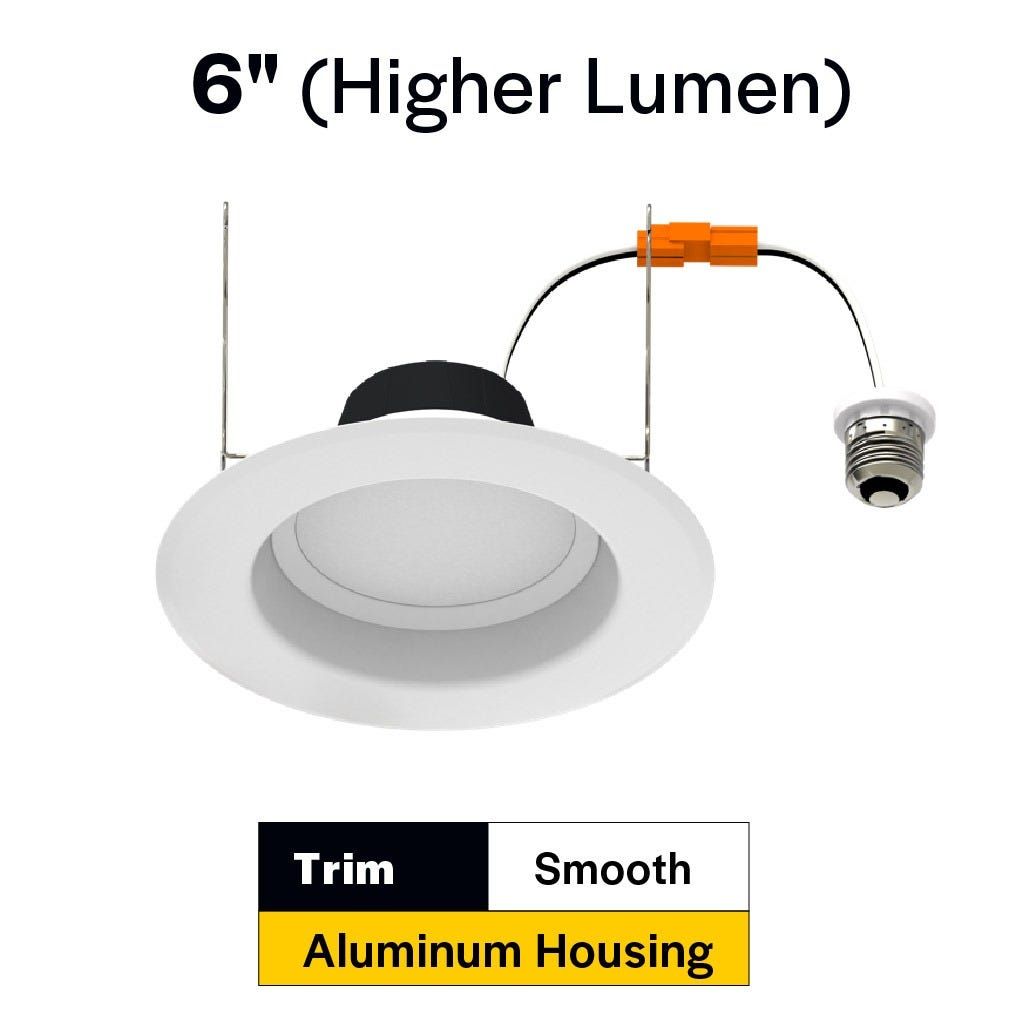 ProLED Select Retrofit Downlight 6in 14W Color Selectable 1200 lumen Dimmable Smooth Trim ProLED Select Retrofit Downlight 6in 14W Color Selectable 1200 lumen Dimmable Smooth Trim