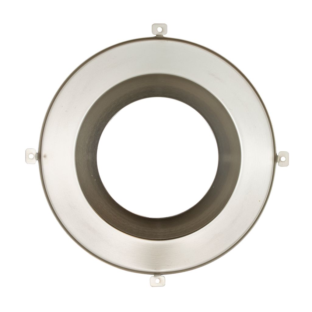 Topaz 8in Brushed Nickle Smooth Trim for CDL Integrated Driver Commercial Downlight