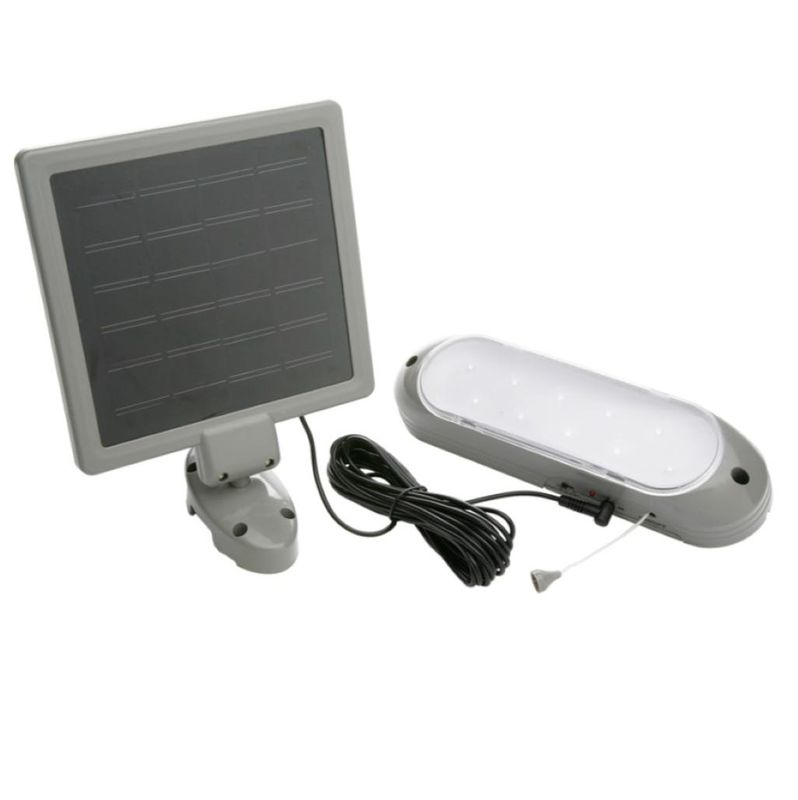 Topaz Solar Panel and Shed Light with on-off Pull 2-4hr Runtime Depending on High-Low Light Setting 23-45lm 3-AA Rechargeable Batteries Included