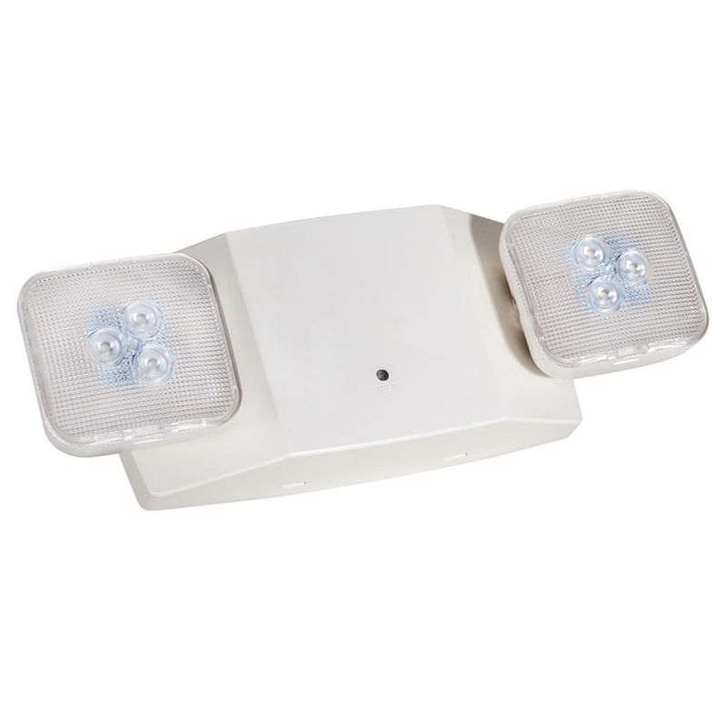 Topaz LED White Emergency Unit Adjustable 2-Head Square Lights with 90-min Battery Backup Thermoplastic with Remote Capacity Topaz LED White Emergency Unit Adjustable 2-Head Square Lights with 90-min Battery Backup Thermoplastic with Remote Capacity