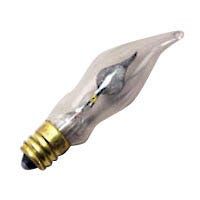 Incandescent Decorative Clear Flicker Flame Tip CA5 Bulb Candelabra Base 3W Filament Dimmable