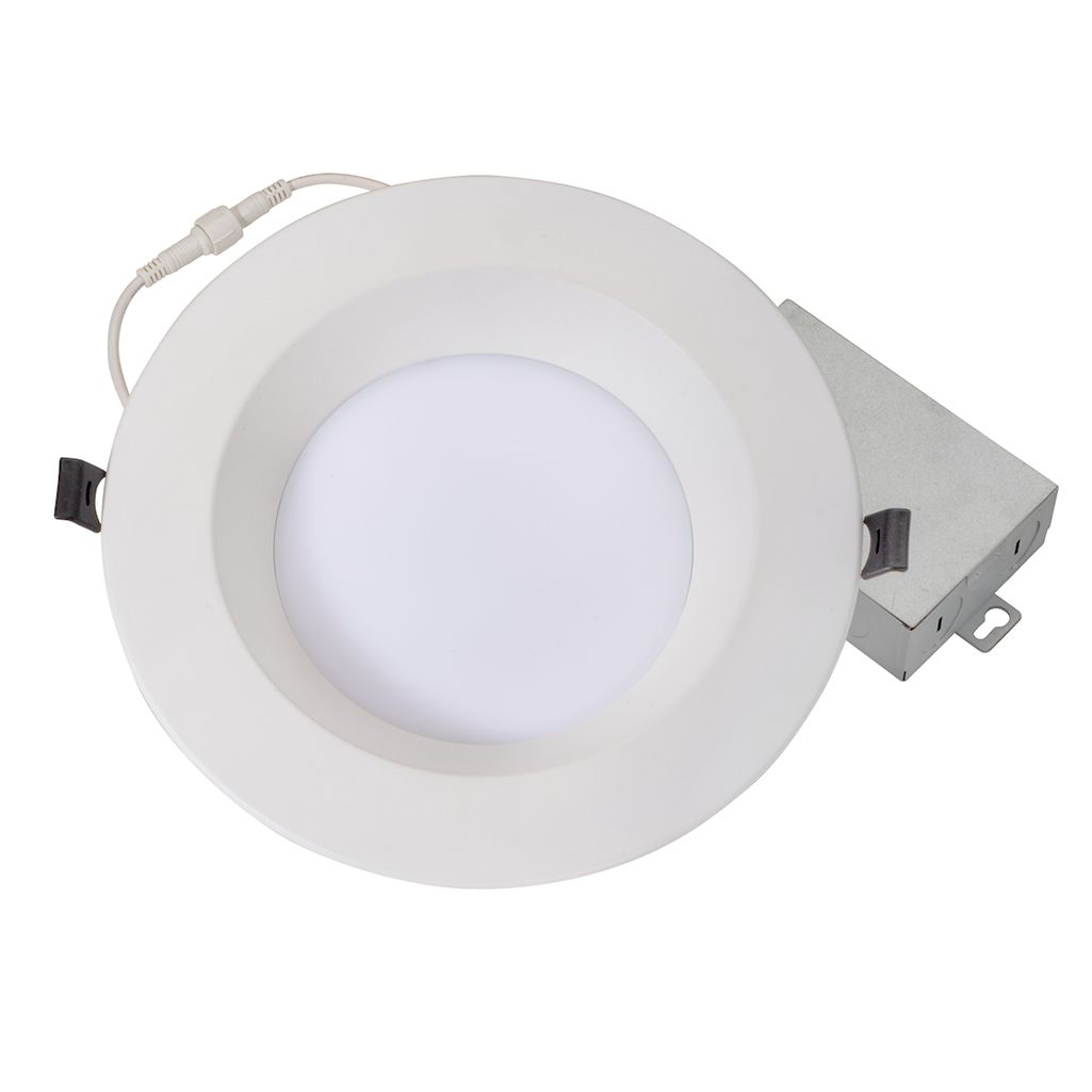 Topaz 8in Canless Slim Fit Deep Smooth Regress Downlight 21W Color Select 27-30-35-40-50K 1700lm 90 CRI Spring Clips