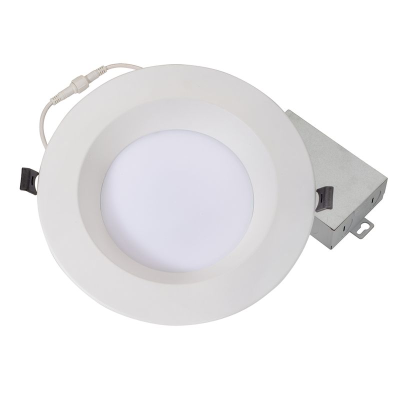 Topaz 8in Canless Slim Fit Deep Smooth Regress Downlight 21W Color Select 27-30-35-40-50K 1700lm 90 CRI Spring Clips