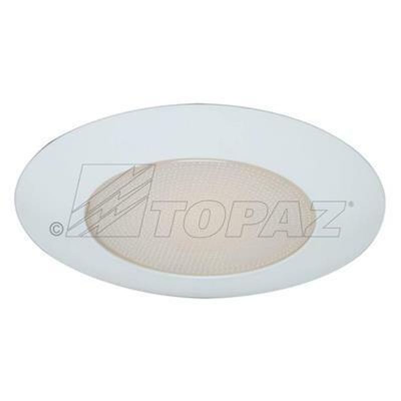 Topaz 4in Can Trim Albalite Lens White Shower Trim (no Reflector) Uses R20 PAR20 Lamps or LED Equiv Topaz 4in Can Trim Albalite Lens White Shower Trim (no Reflector) Uses R20 PAR20 Lamps or LED Equiv