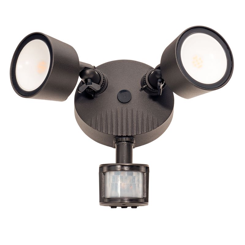 Topaz 24W Security 2-Head Flood Light 4000K Bronze with Motion Sensor