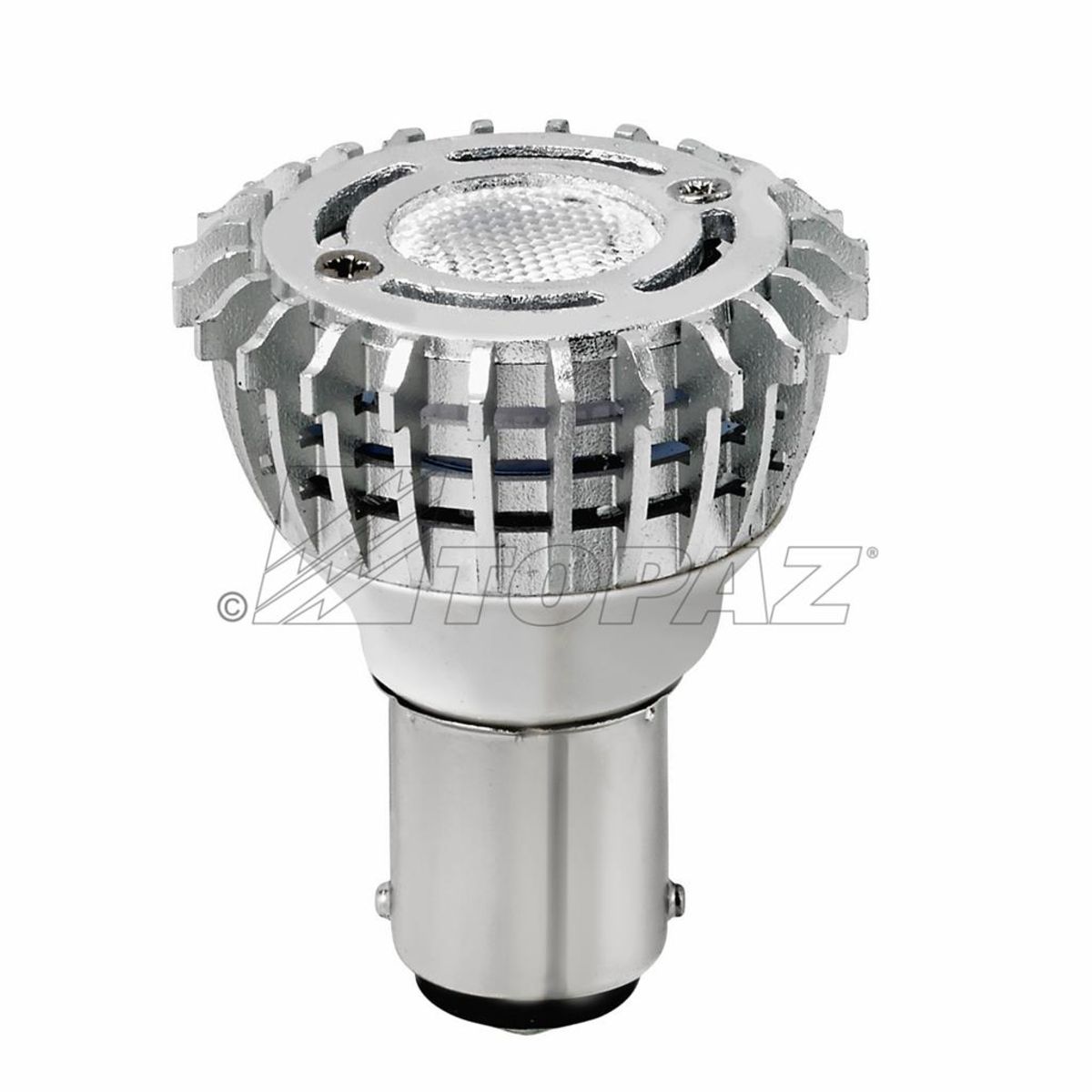 Topaz Mini Reflector GBF 3W 20W-Equiv 12VAC/DC BA15D Base 30Deg Beam Angle 3000K 115lm Topaz Mini Reflector GBF 3W 20W-Equiv 12VAC/DC BA15D Base 30Deg Beam Angle 3000K 115lm