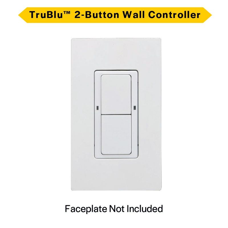 TruBlu SIG Mesh Wireless 2-Button Wall Controller 120V-277VAC White (decora faceplate not included)