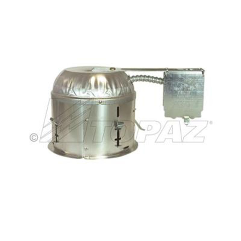 Topaz Remodel Shallow Housing-Can 6in Line Voltage IC Rated and Not-AT Rated Steel 120V E26 Socket (sold in Multiples of 6) Topaz Remodel Shallow Housing-Can 6in Line Voltage IC Rated and Not-AT Rated Steel 120V E26 Socket (sold in Multiples of 6)