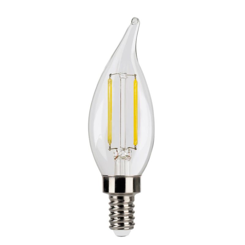 LED Filament Flame Tip CA11 Bulb Candelabra (E12) Base 3000K 3.3W 300 Lumens (40W Equiv) Clear Dimmable T20 Gen-4