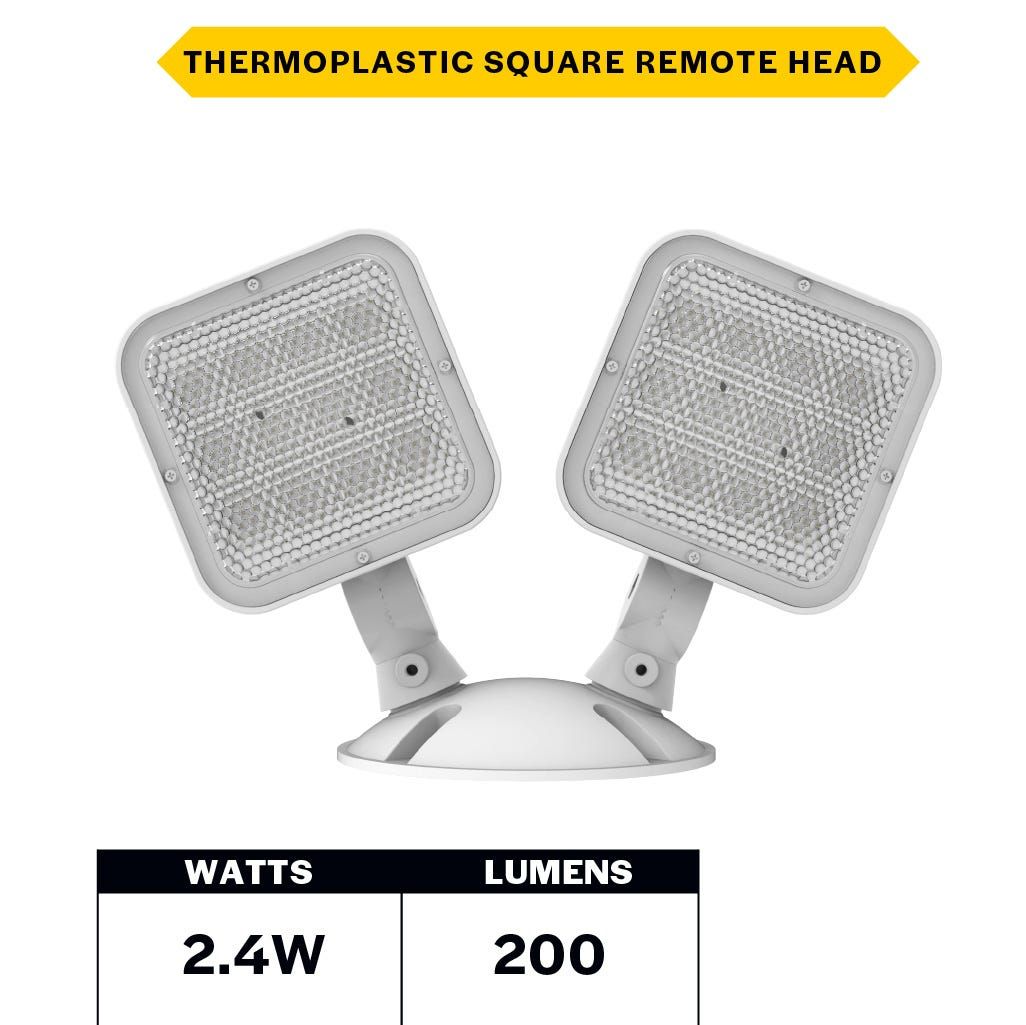 Emergence LED Double Remote Head Square Outdoor White, 2.4W, 3.6-15VDC Input
