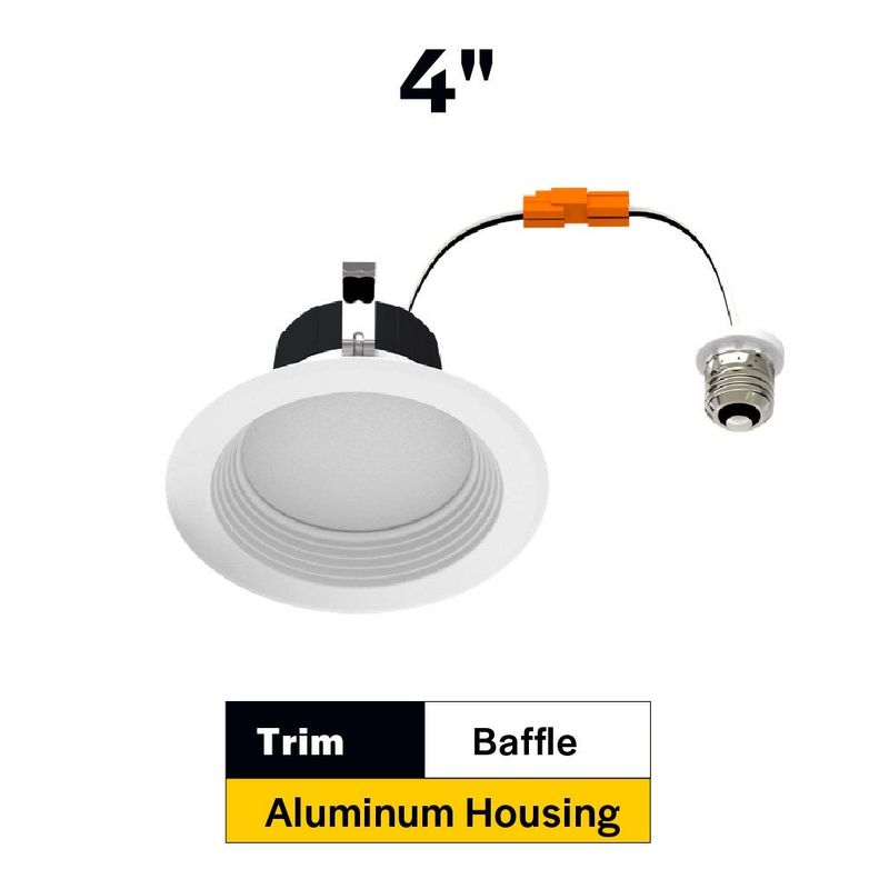 ProLED Select Retrofit Downlight 4in 8W Color Selectable 700 lumen Dimmable Baffle Trim