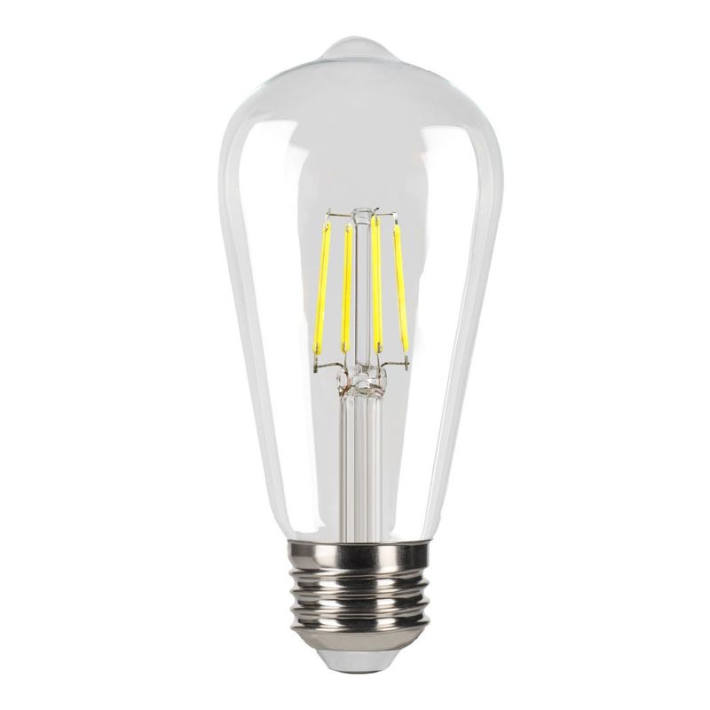 LED Filament Vintage ST19 Bulb Medium (E26) Base 5000K 5W 500 Lumens (60W Equiv) Clear Dimmable T20 Gen-4