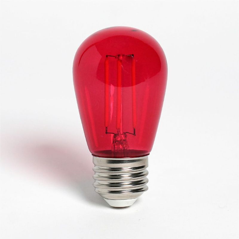 LED Filament Sign S14 Red Bulb Medium (E26) Base 5W 200 Lumens Red Dimmable Gen-4