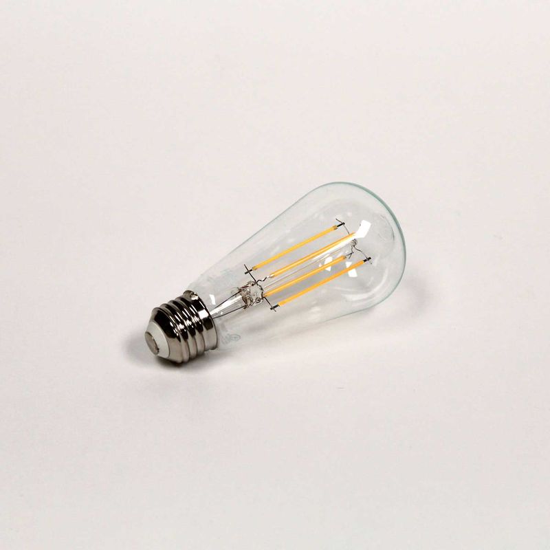 LED S19 Shape Filament Bulb Clear Medium (E26) Base 120V 800 Lumen 15000 hours 80 CRI Dimmable