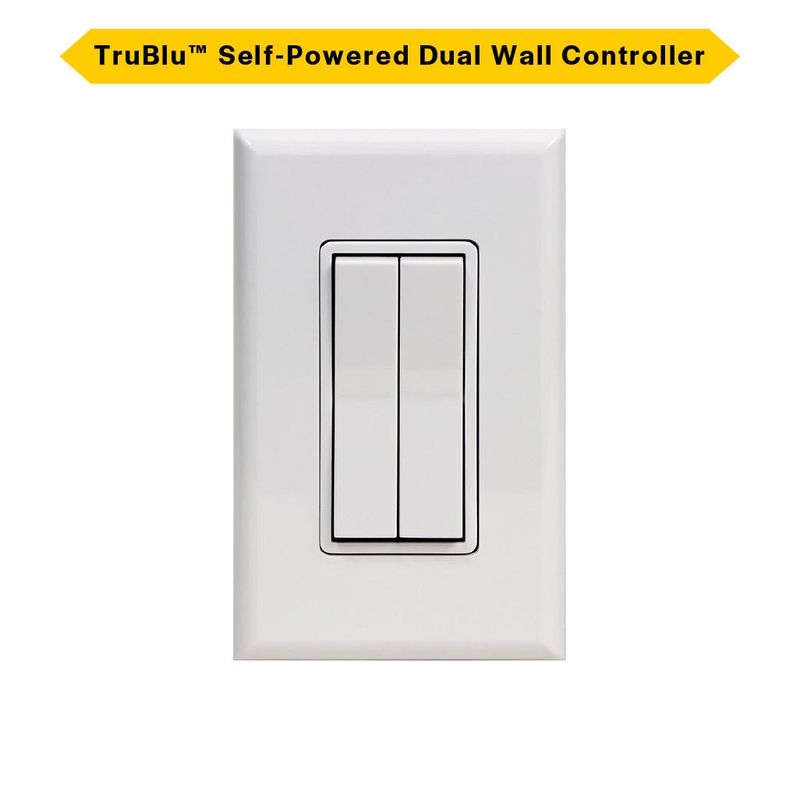 TruBlu Wireless Dual Rocker Self-Powered Dimming Wall Controller Scene Controller