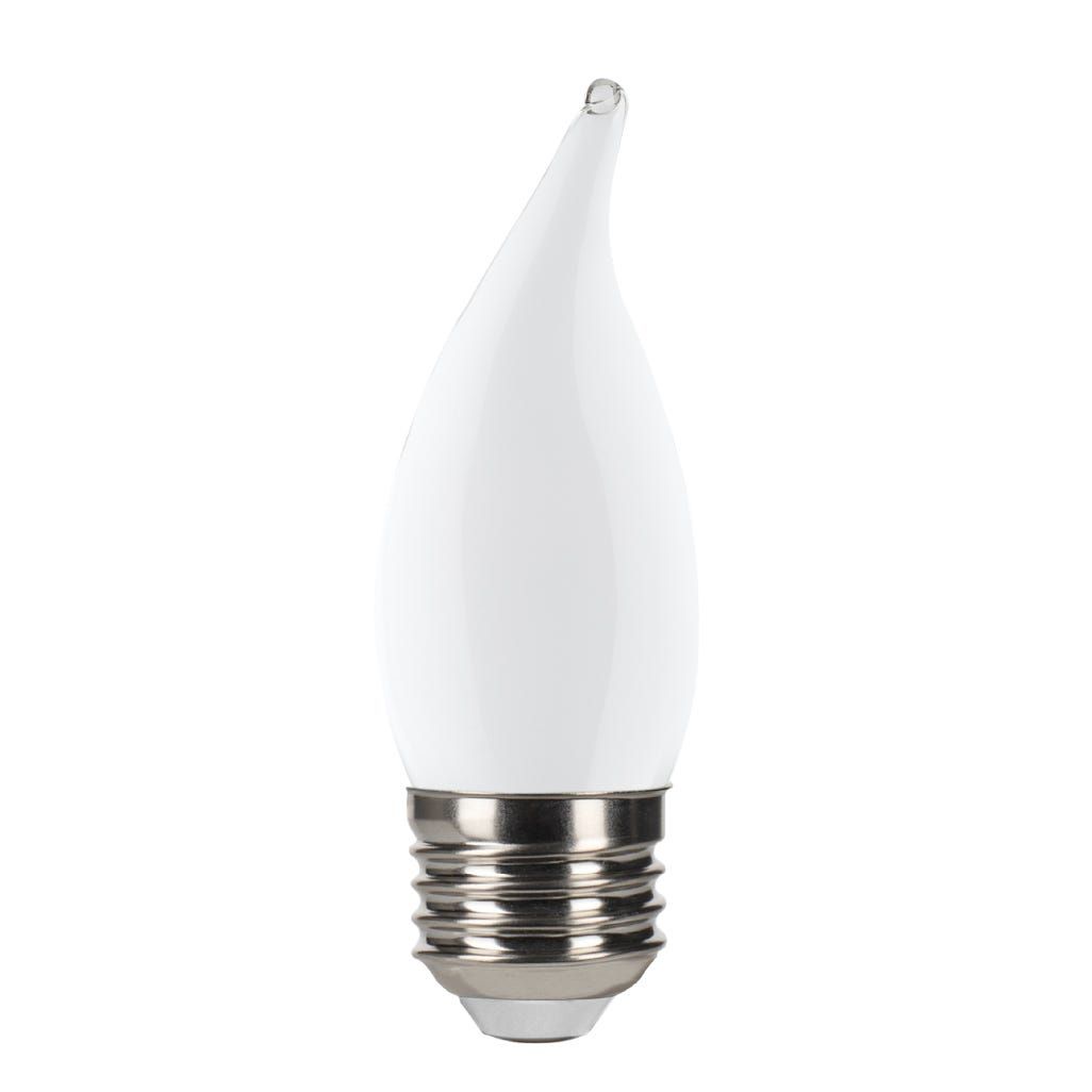 LED Filament Flame Tip CA11 Bulb Medium (E26) Base 3000K 8.8W 800 Lumens (75W Equiv) Frosted Dimmable T20 Gen-4 LED Filament Flame Tip CA11 Bulb Medium (E26) Base 3000K 8.8W 800 Lumens (75W Equiv) Frosted Dimmable T20 Gen-4