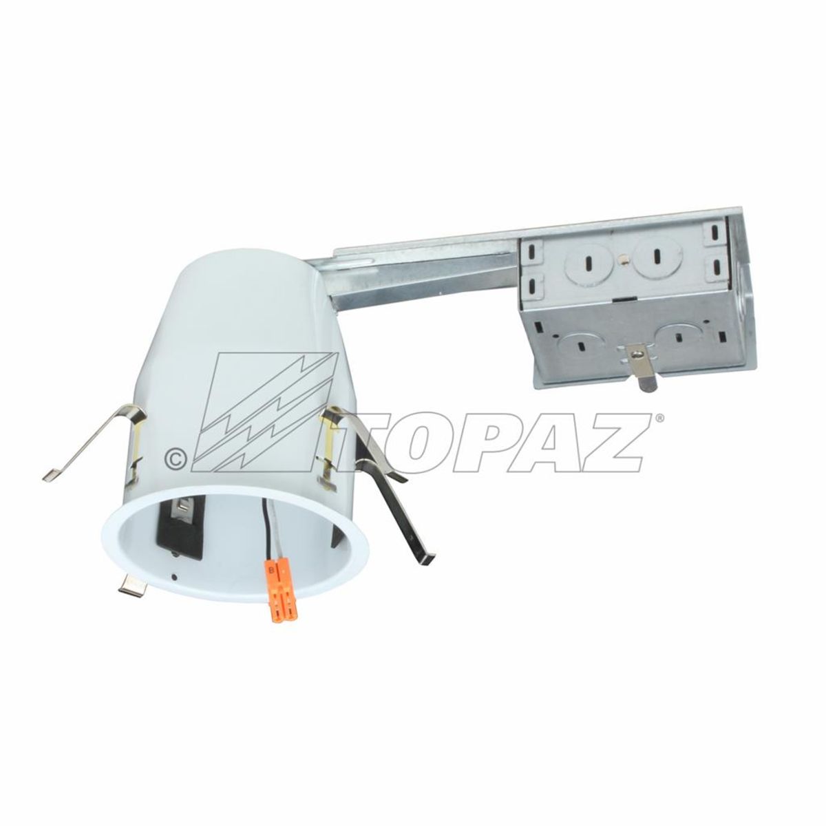 Topaz LED Can 4in Remodel IC (Insultation Contact) and AT (Air-Tight) Rated 120V with Bar Hangers and Junction Box and Quick Connect Plug (sold in Multiples of 6) Topaz LED Can 4in Remodel IC (Insultation Contact) and AT (Air-Tight) Rated 120V with Bar Hangers and Junction Box and Quick Connect Plug (sold in Multiples of 6)
