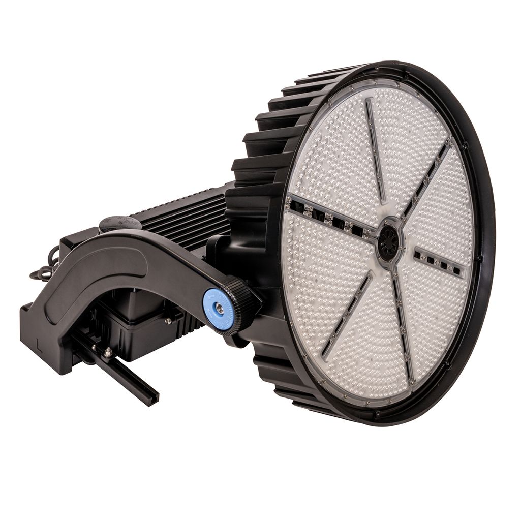 Topaz Black Sport Light to 750W Power Select 5000K 72-112.5K Lumen HV 200-480W 7-Pin Receptacle with Shorting Cap Yoke Mount Included Dim