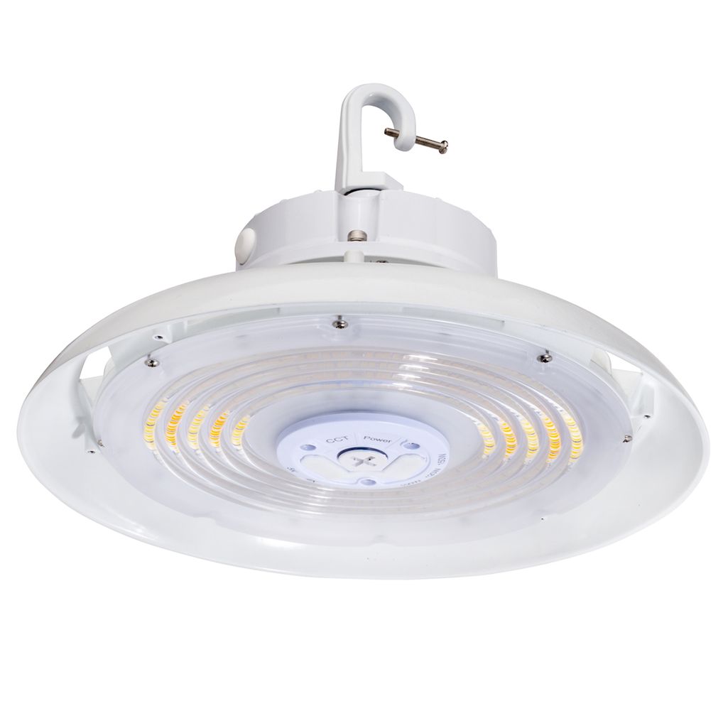 Topaz Round White Highbay Power & Color Select 100-120-150W 4-5K to 22,900lm 120-277V 90Deg Beam Angle Topaz Round White Highbay Power & Color Select 100-120-150W 4-5K to 22,900lm 120-277V 90Deg Beam Angle