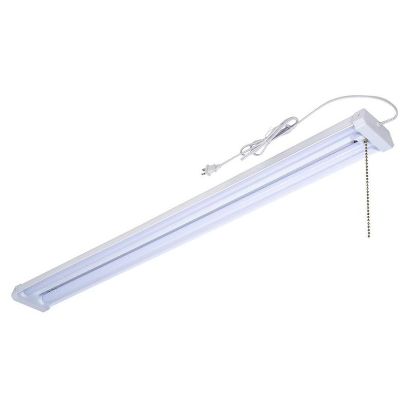 Topaz Shop Strip Light with 2 integrated LED Tubes 4ft 4000K 4000lm 42W 120V with Cord and Plug Suspend Mount