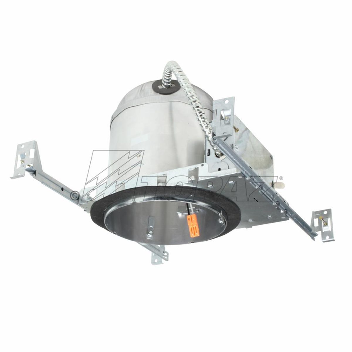 Topaz LED Can 6in New Construction IC (Insultation Contact) and AT (Air-Tight) Rated 120V with Bar Hangers and Junction Box and Quick Connect Plug (sold in Multiples of 6) Topaz LED Can 6in New Construction IC (Insultation Contact) and AT (Air-Tight) Rated 120V with Bar Hangers and Junction Box and Quick Connect Plug (sold in Multiples of 6)