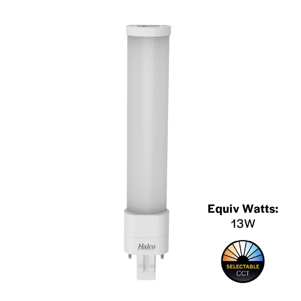 LED Single Tube Horizontal Plug-In Lamp GX23 2-Pin Base 3000K-3500K-4000K-5000K 5.5 Watt (13W Equivalent) Hybrid Type A (Magnetic Ballast) - Type B, Non-Dimmable