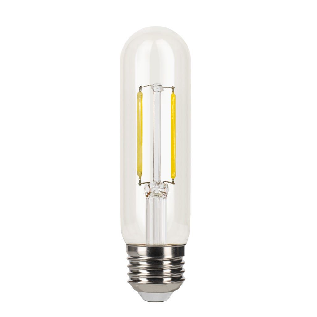 LED Filament Tube 5in T10 Bulb Medium (E26) Base 3000K 5W 450 Lumens (40W Equiv) Clear Dimmable T20 Gen-4 LED Filament Tube 5in T10 Bulb Medium (E26) Base 3000K 5W 450 Lumens (40W Equiv) Clear Dimmable T20 Gen-4