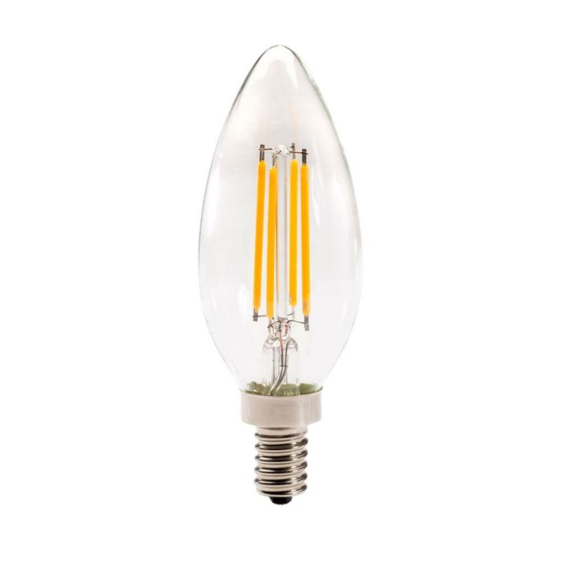 Topaz LED Antique Filament Straight Tip (B11) Candelabra (E12) Base 2700K 5.5W 500lm Clear Glass