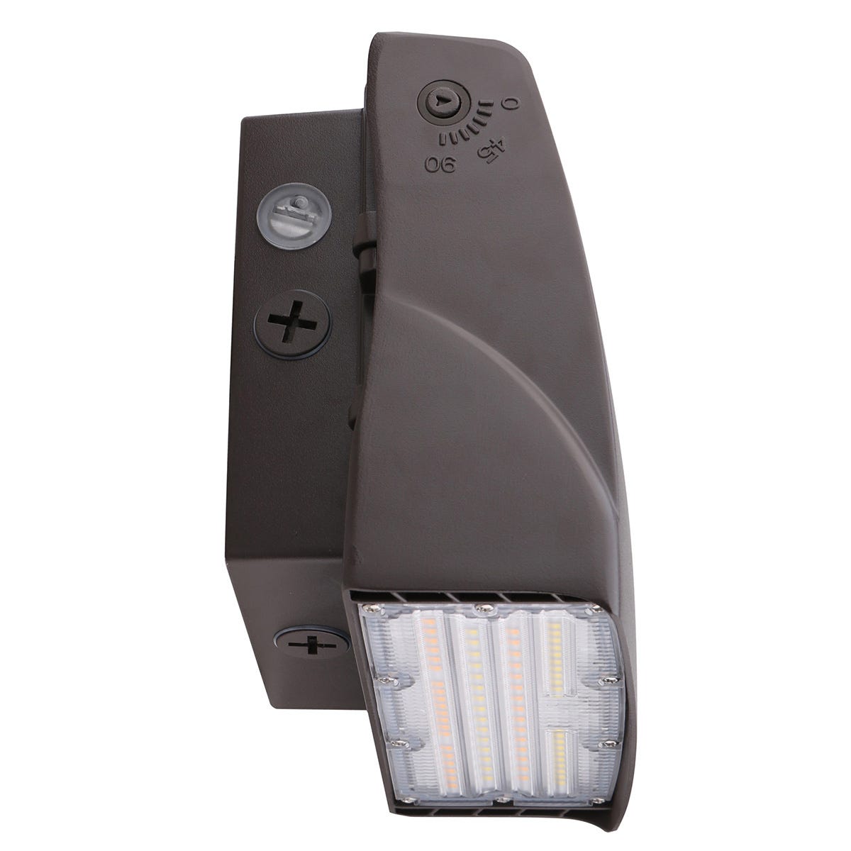 Adjustable Wallpack, 15W Watts, Color Selectable 3000K-4000K-5000K, 120-277VAC, Photocell-Enable/Disable