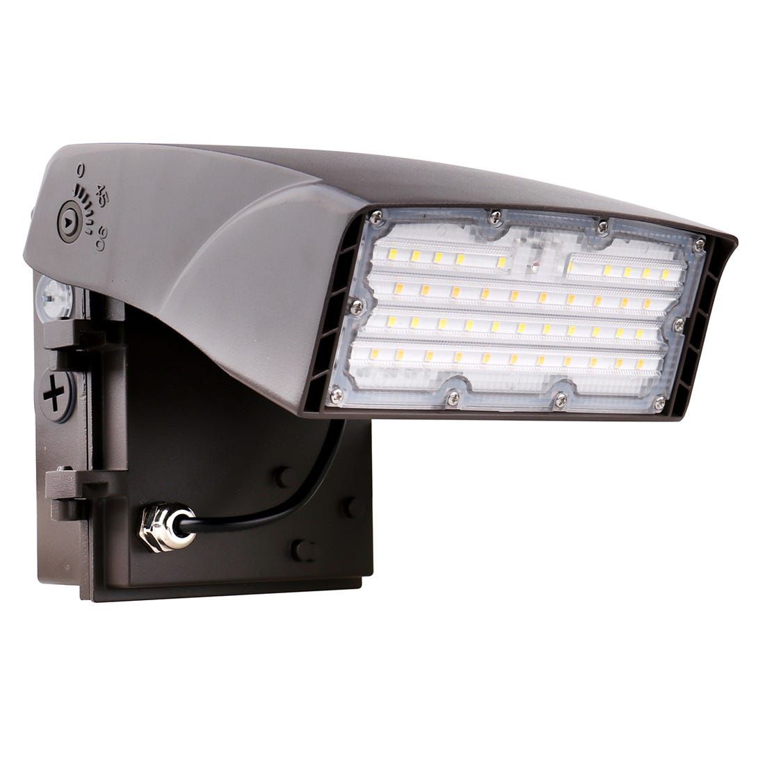 Adjustable Wallpack, 15W Watts, Color Selectable 3000K-4000K-5000K, 120-277VAC, Photocell-Enable/Disable