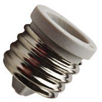 Porcelain Bulb Base Adapter from Mogul (E39) Base to Medium Edison (E26) Base Porcelain Bulb Base Adapter from Mogul (E39) Base to Medium Edison (E26) Base