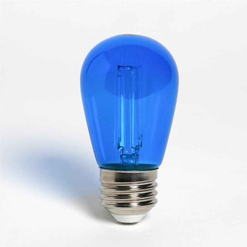 LED Filament Sign S14 Blue Bulb Medium (E26) Base 5W 200 Lumens Blue Dimmable Gen-4