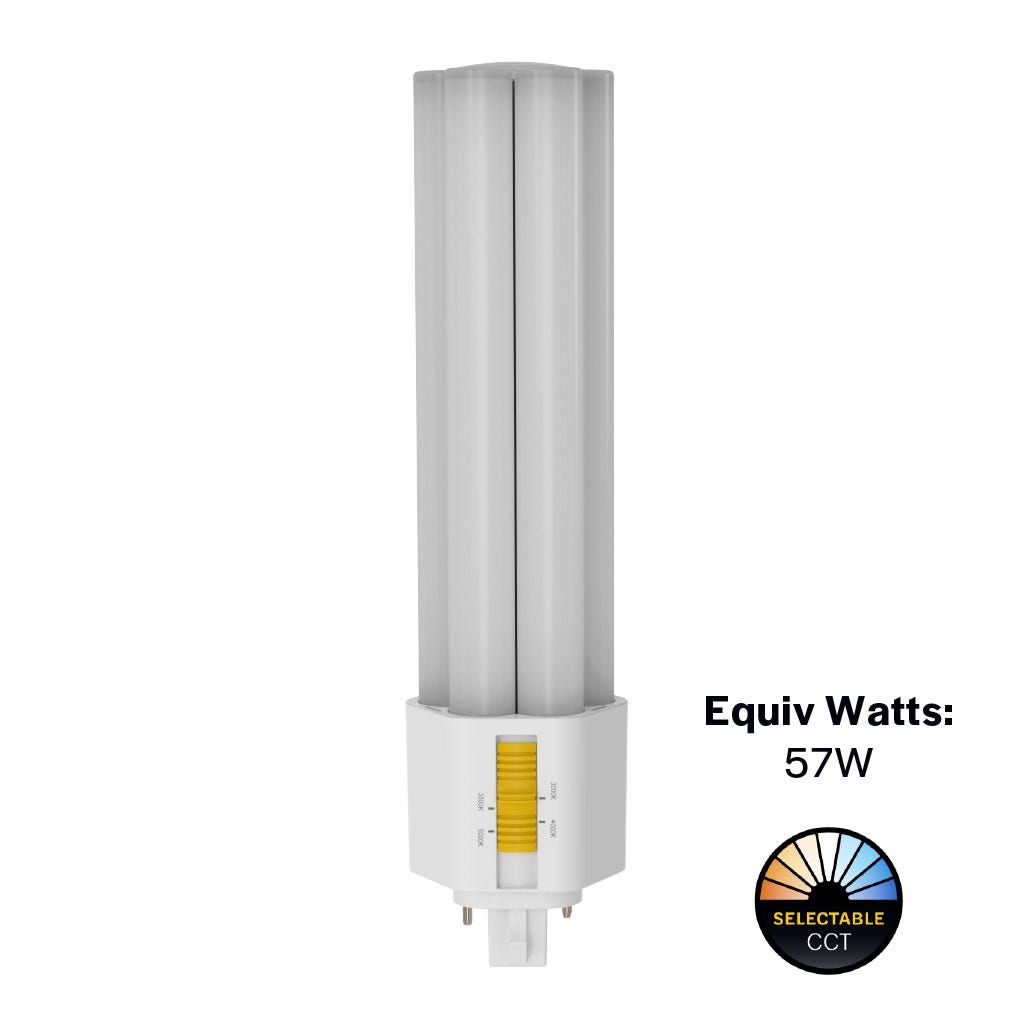 LED Triple Tube Omni-Directional Plug-In Lamp GX24D-5 2-Pin Base 3000K-3500K-4000K-5000K 23 Watt (57W Equivalent) Ballast Bypass Type B, Non-Dimmable LED Triple Tube Omni-Directional Plug-In Lamp GX24D-5 2-Pin Base 3000K-3500K-4000K-5000K 23 Watt (57W Equivalent) Ballast Bypass Type B, Non-Dimmable