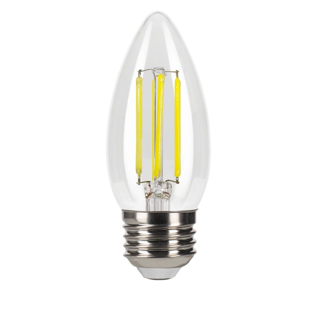 LED Filament Bullet B11 Bulb Medium (E26) Base 5000K 3-Way Dim T20 2.2W, 3.3W, 5.5W 200/300/500 Lumens (60W Equiv) Clear Gen-4