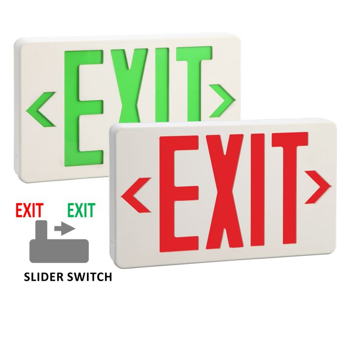 Emergence LED Exit Sign White Thermoplastic with Remote Capacity, Field Selectable Red/Green Single/Double Face, Universal Mounting & Battery Backup T20 Emergence LED Exit Sign White Thermoplastic with Remote Capacity, Field Selectable Red/Green Single/Double Face, Universal Mounting & Battery Backup T20